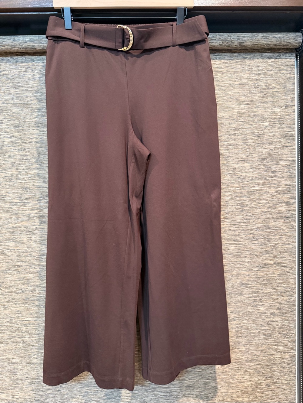 Bailey 44 Wide-Leg Belted Pants in Chocolate Brown